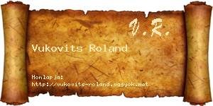 Vukovits Roland névjegykártya